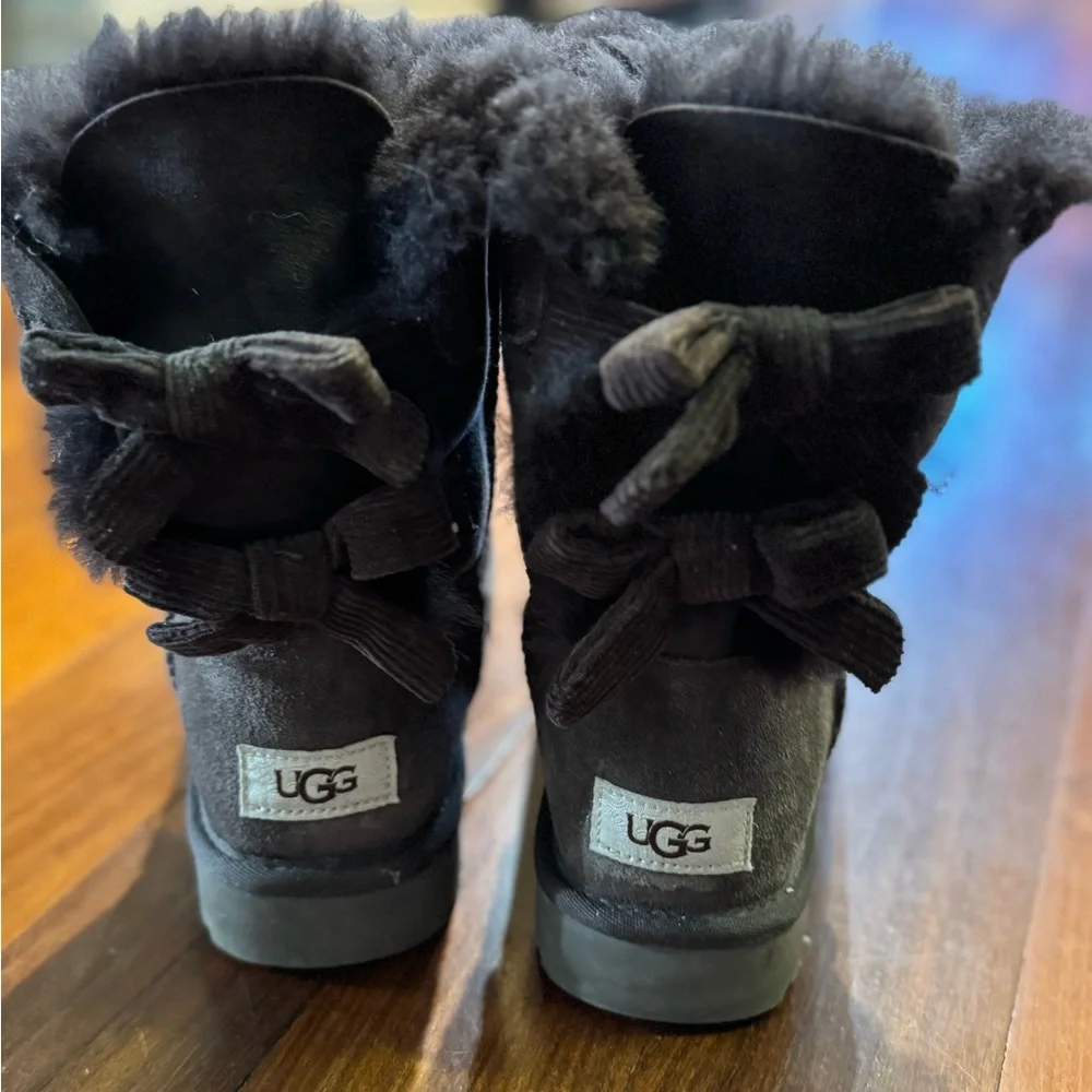 Chocolate Brown UGG Boots w/ Bows - Picture 2 of 4